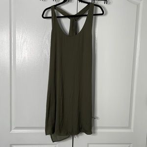 Trouve Olive Green Slinky Dress- L